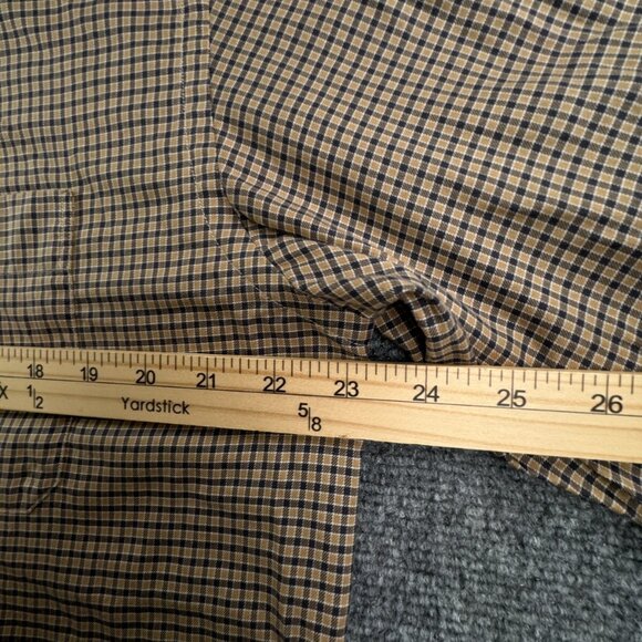 Eton Long Sleeve Button Up Shirt Men All Cotton Designer 16.5 Beige Blue Check - Picture 6 of 16